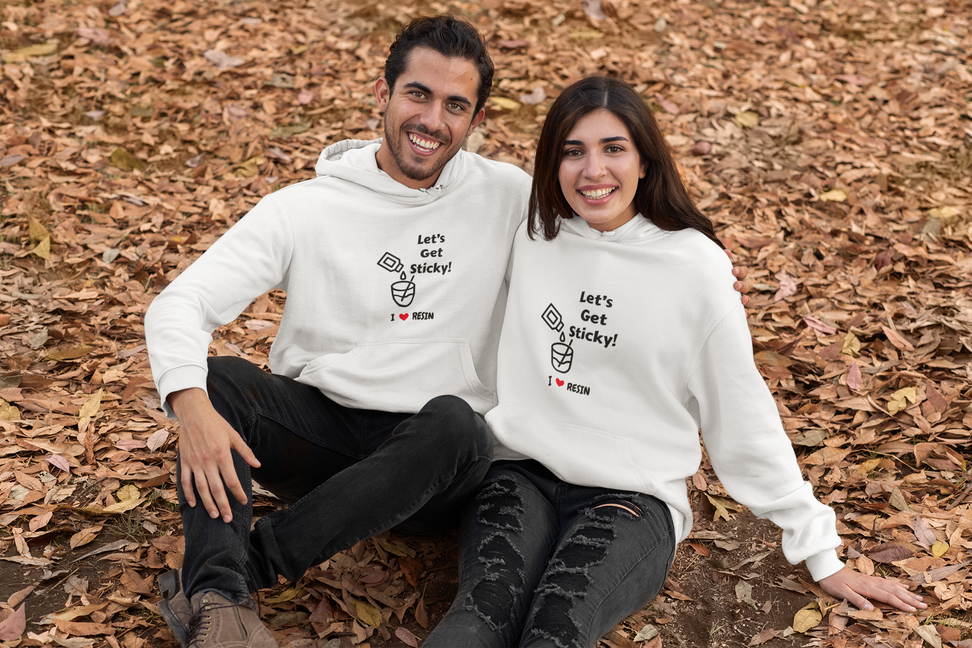 Resin Lover's 'Let's Get Sticky' Fleece Hoodie, Cozy Sweatshirt, Unisex Gift for Crafters, Art Supplies Enthusiast, Birthday Celebration Apparel