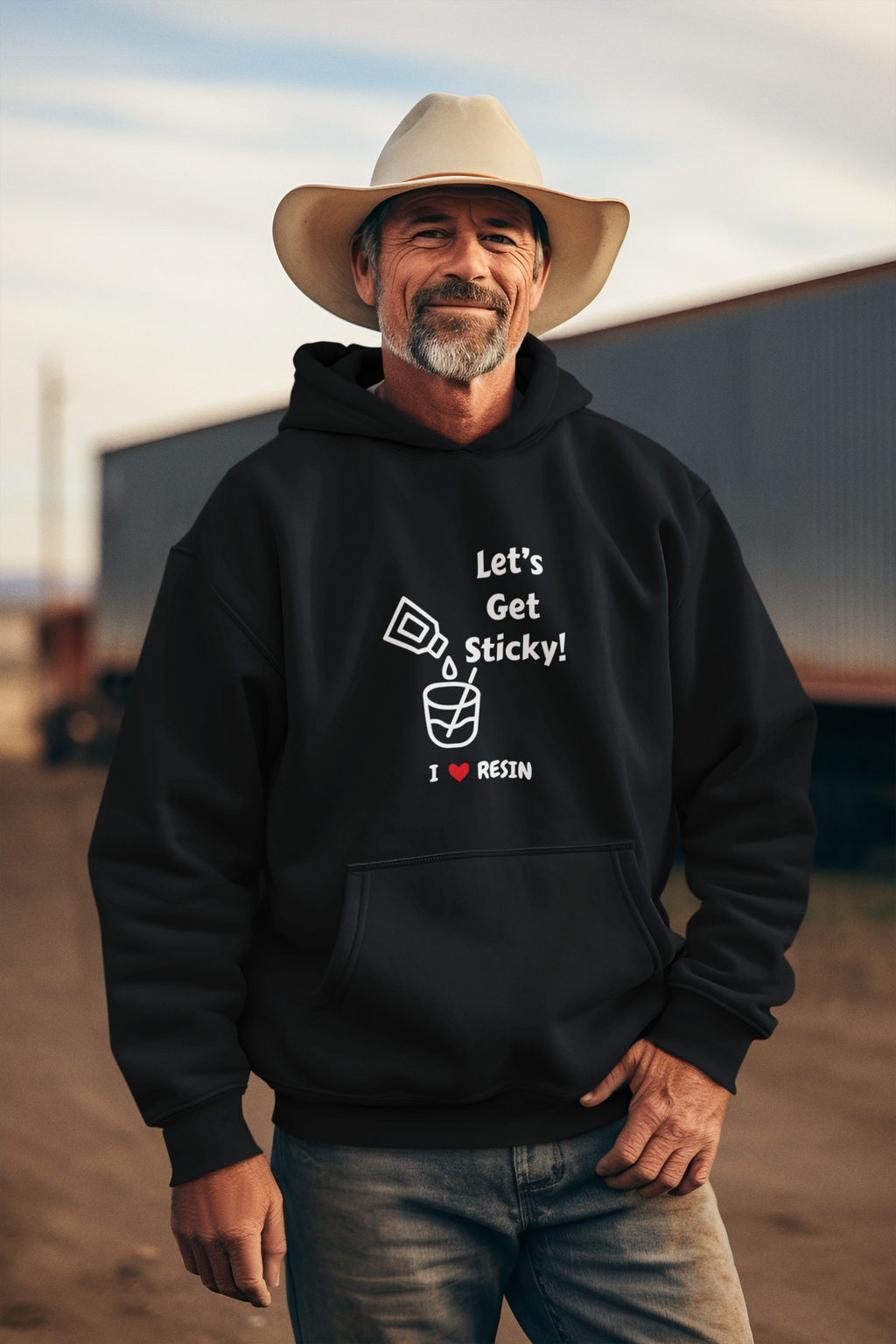 'Let's Get Sticky! Heart Unisex Hoodie, Cozy Pullover, Gift for Her, Valentine's Day, Casual Wear, Everyday Comfort, Heart Design