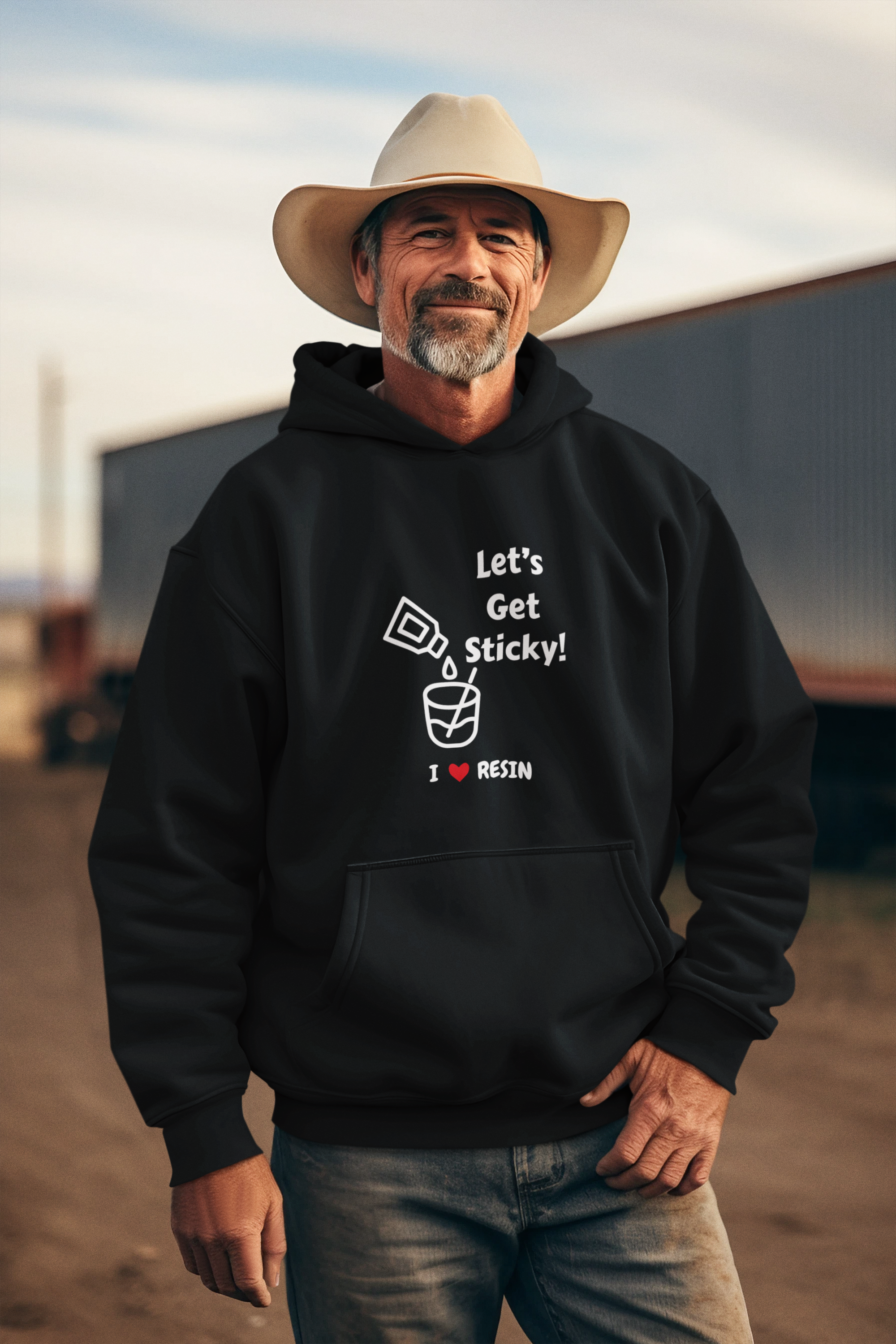 'Let's Get Sticky! Heart Unisex Hoodie, Cozy Pullover, Gift for Her, Valentine's Day, Casual Wear, Everyday Comfort, Heart Design